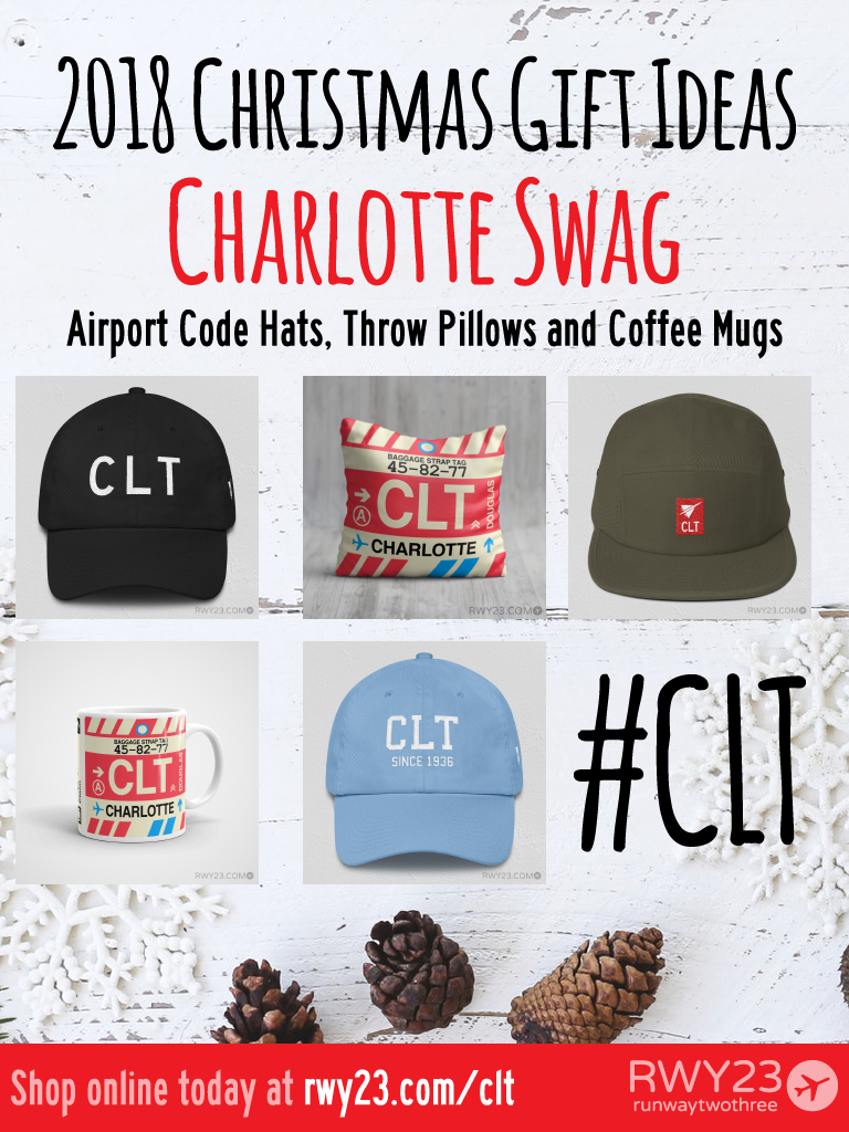 2018 Christmas Gift Ideas – CLT Charlotte Airport Code Swag – RWY23