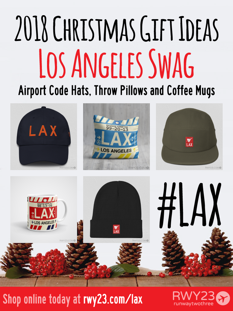 2018 Christmas Gift Ideas – LAX Los Angeles Airport Code Swag – RWY23