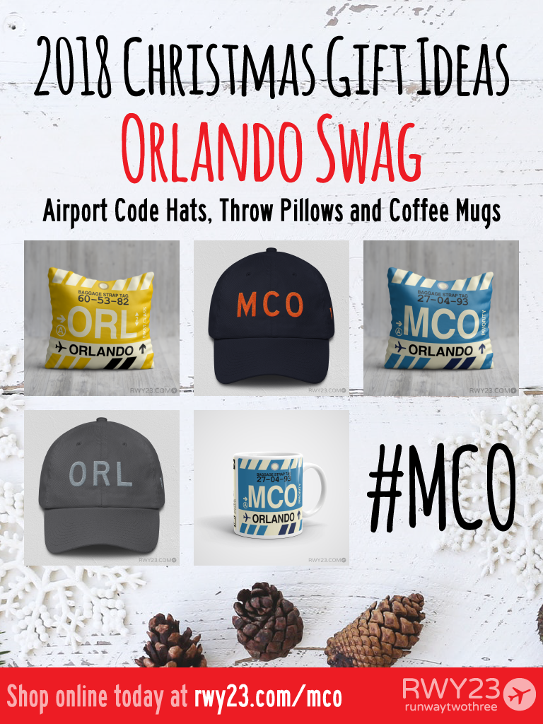 2018 Christmas Gift Ideas – MCO and ORL Orlando Airport Code Swag – RWY23