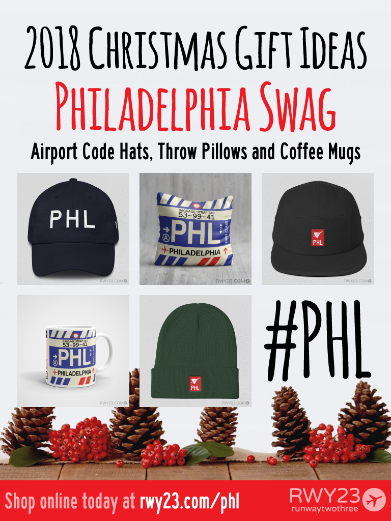 2018 Christmas Gift Ideas – PHL Philadelphia Airport Code Swag – RWY23