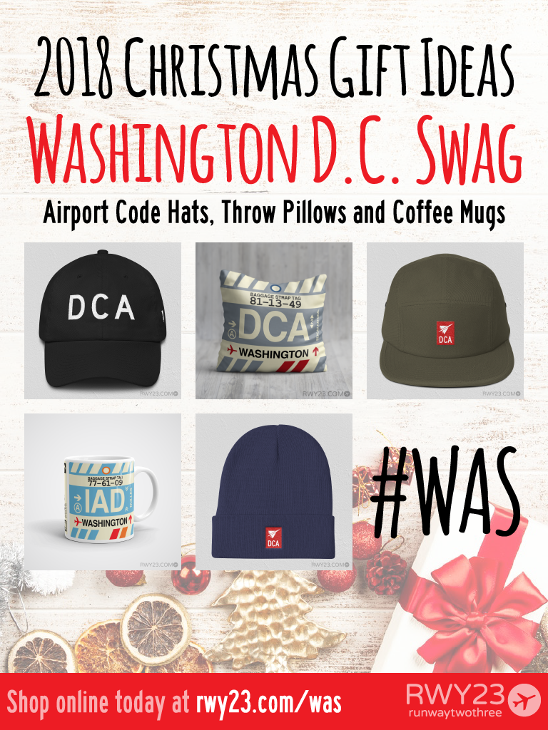 2018 Christmas Gift Ideas – DCA and IAD Washington Airport Code Swag – RWY23